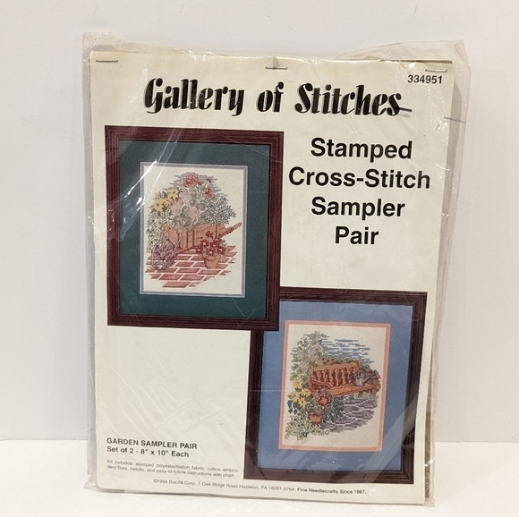 Bucilla Other - Bucilla Gallery Of Stitches #334951 Flower Garden Sampler Pair Cross Stitch